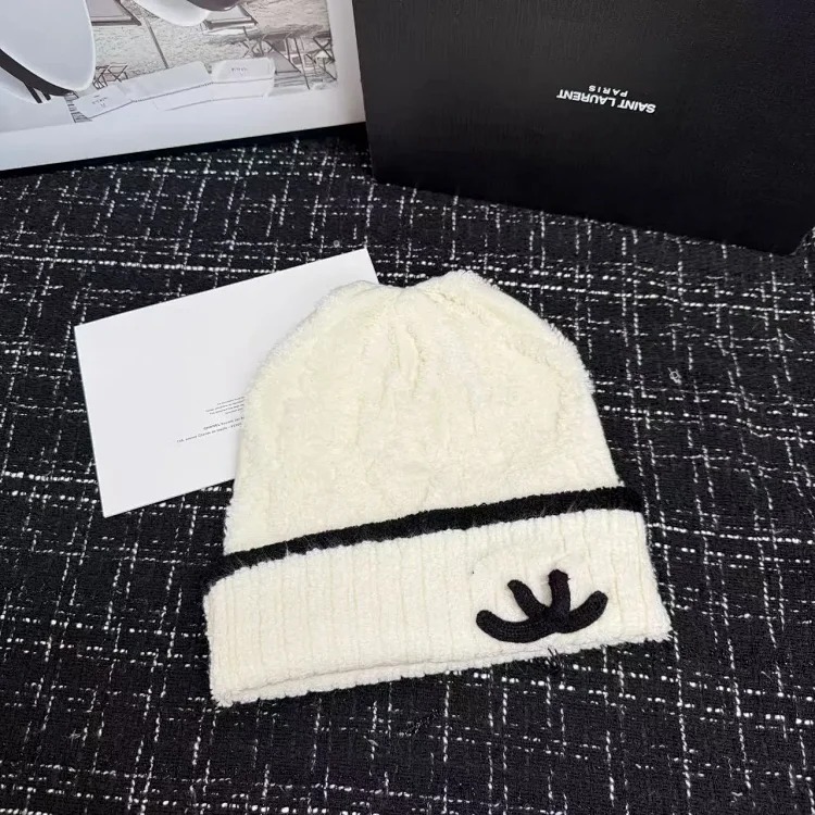 Hat Women's Autumn and Winter Woolen Hat Warm, Windproof and Cold Hat Versatile Letter Knitted Hat Outdoor Fashion Premium Baotou Hat F
