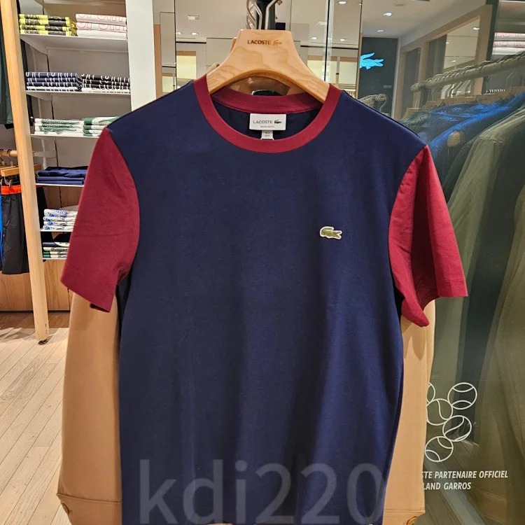 9.5/10 24 men's classic color-blocked round neck short-sleeved men's casual high-weight combed cotton round-neck short-sleeved t-shirt