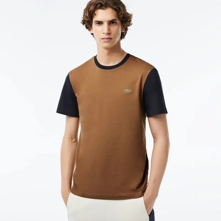 9.5/10 24 men's classic color-blocked round neck short-sleeved men's casual high-weight combed cotton round-neck short-sleeved t-shirt