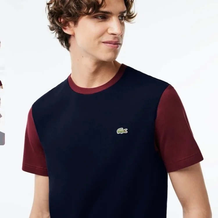 9.5/10 24 men's classic color-blocked round neck short-sleeved men's casual high-weight combed cotton round-neck short-sleeved t-shirt