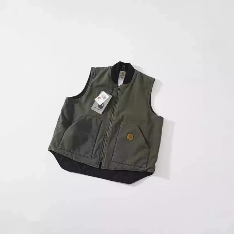 Heavy-duty washed thick quilted cotton vest rhombus thin cotton casual and simple