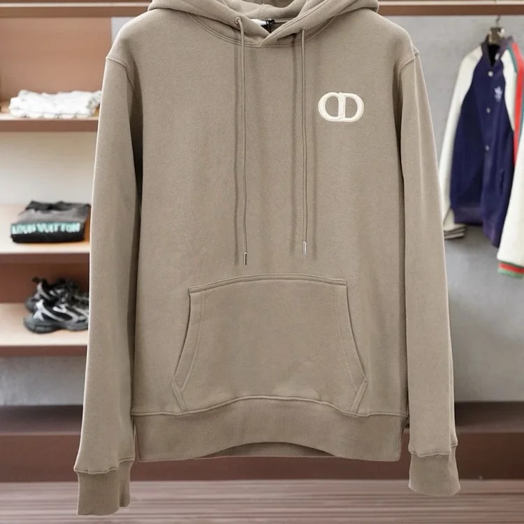 Dior classic CD embroidered hooded cotton men's fashionable casual hooded sweatshirt