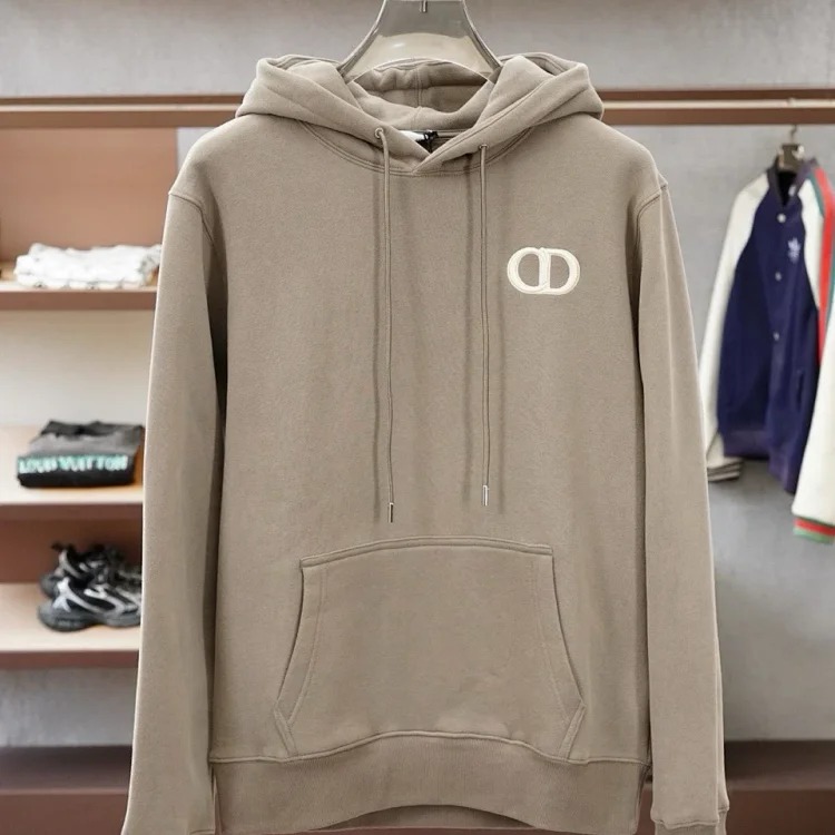 Dior classic CD embroidered hooded cotton men's fashionable casual hooded sweatshirt