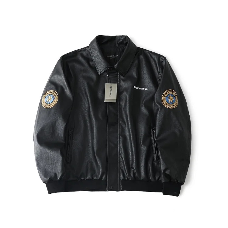 Balenciaga simulated pu leather jacket loose fit