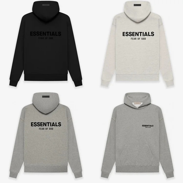 FEAR OF GOD FOG ESSENTIALS high street flocked printed hoodie sweatshirt