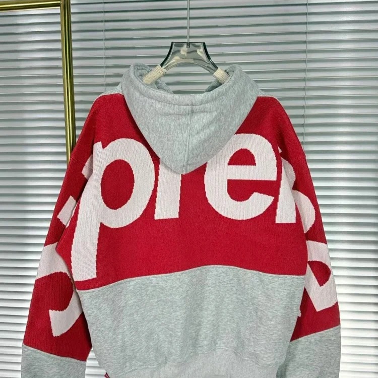 [Ready stock] Superme large label sweatshirt **Knitted version, complete with three labels/correct version/comes with extra large thickened handbag