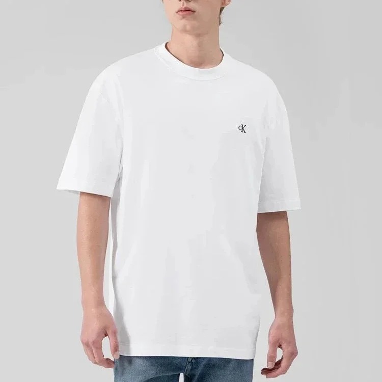 CK light luxury short-sleeved T-shirt for men, classic and simple couple style short-sleeved men's trendy pure cotton loose T-shirt for women
