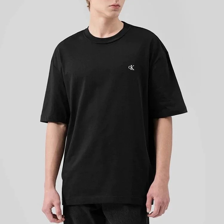 CK light luxury short-sleeved T-shirt for men, classic and simple couple style short-sleeved men's trendy pure cotton loose T-shirt for women
