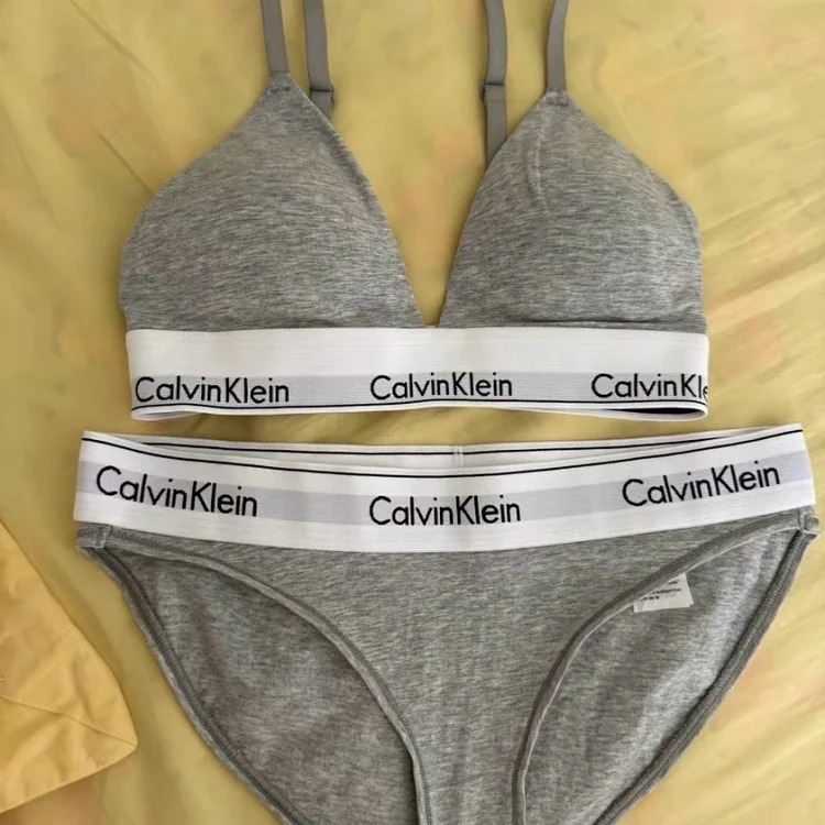 CK Underwear Women's Wireless Soft Cup Bra Bikini Panties Underwear Set