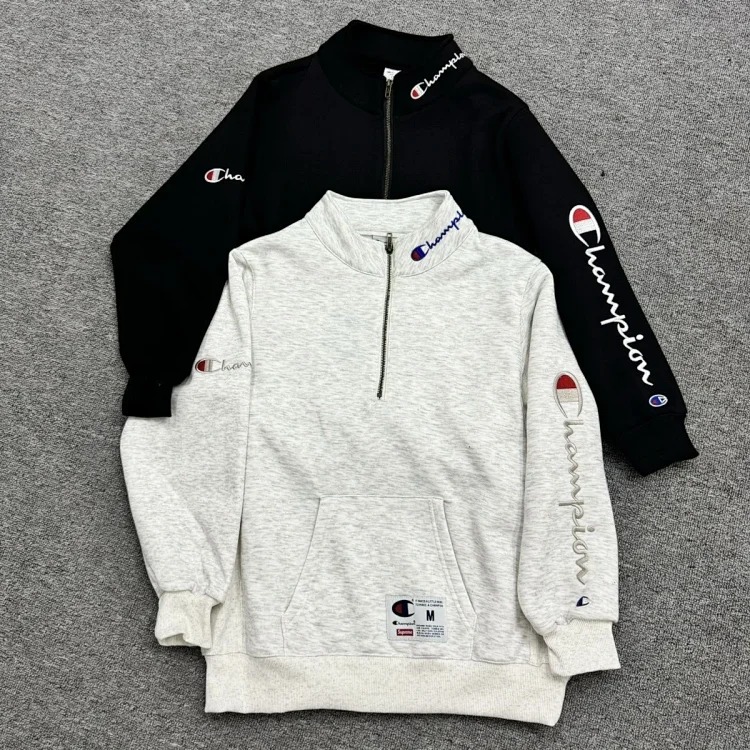 Champion velvet sweatshirt, unicorn arm embroidery logo, men's and women's same style, casual long-sleeved pullover, sports top, jacket, trendy brand