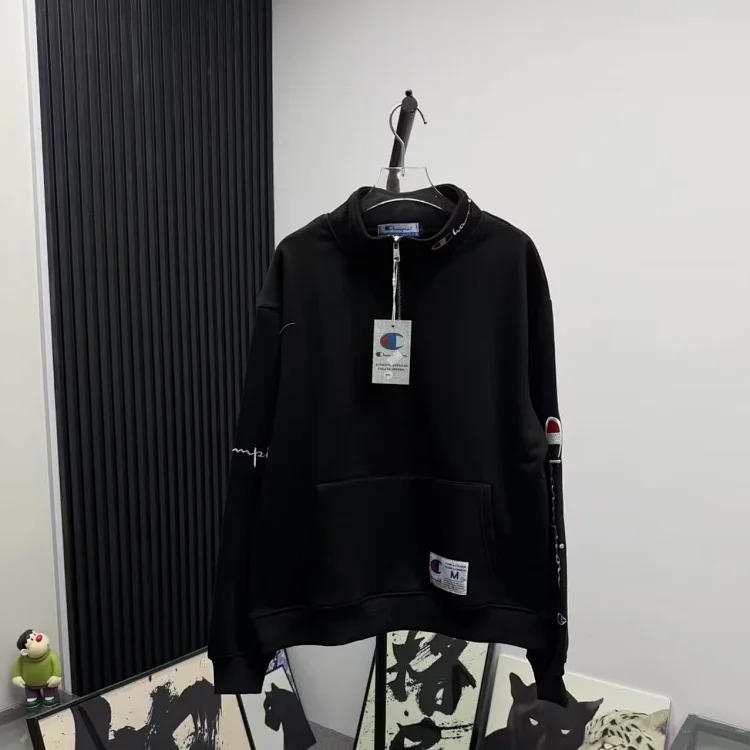 Champion velvet sweatshirt, unicorn arm embroidery logo, men's and women's same style, casual long-sleeved pullover, sports top, jacket, trendy brand