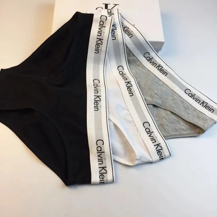 CK women's underwear pure cotton breathable mid-low waist sexy hip-covering bikini briefs