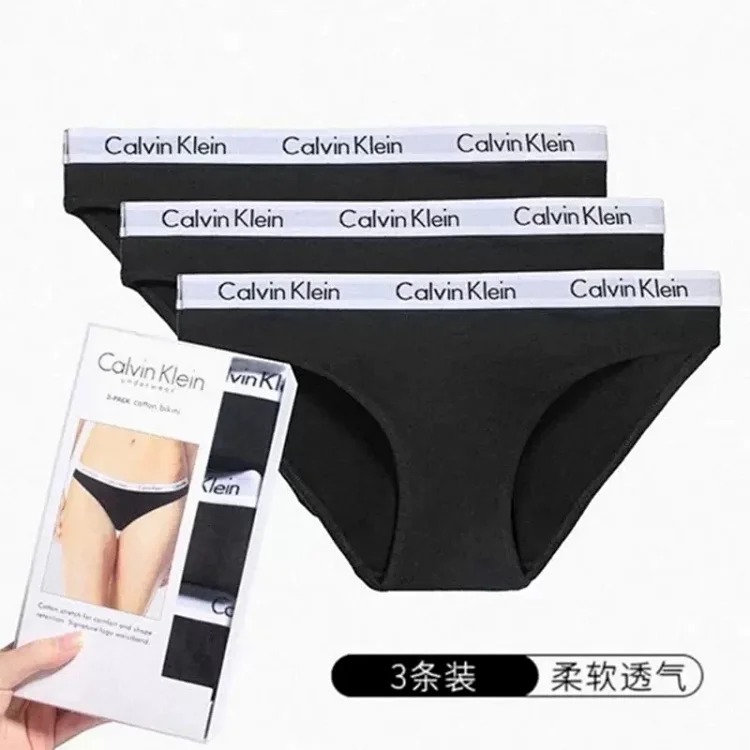 CK women's underwear pure cotton breathable mid-low waist sexy hip-covering bikini briefs