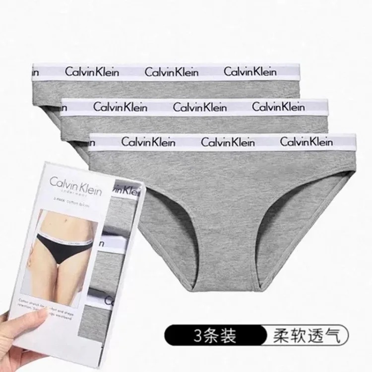 CK women's underwear pure cotton breathable mid-low waist sexy hip-covering bikini briefs