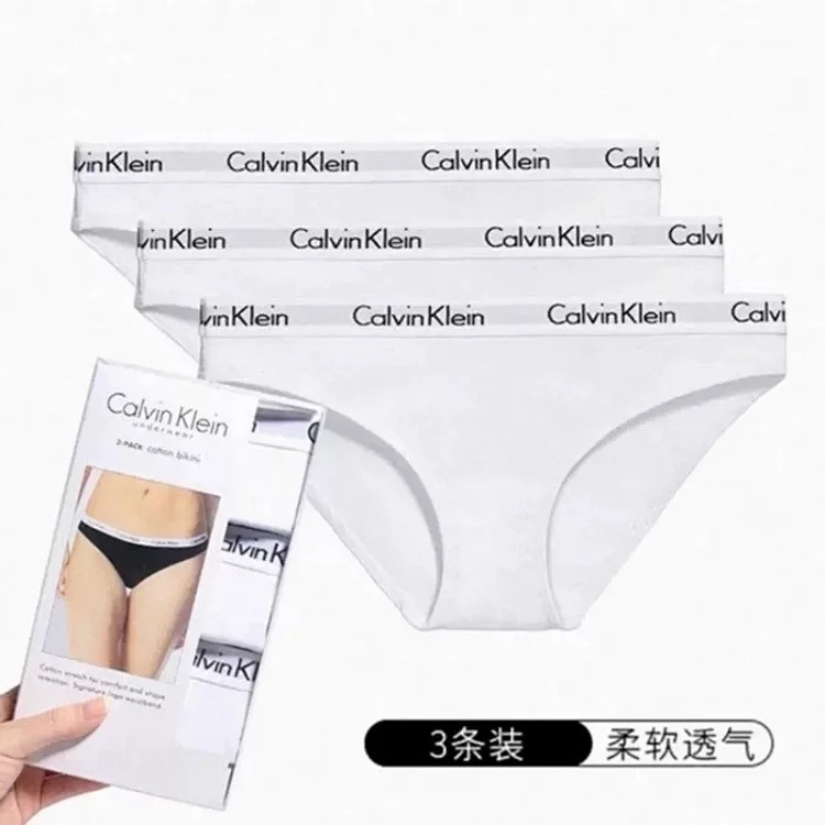 CK women's underwear pure cotton breathable mid-low waist sexy hip-covering bikini briefs