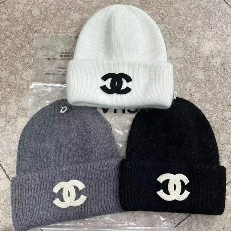 Chanel knitted woolen hat for men and women, light luxury cold hat, Xiaoxiangjia double C hat, CHANEL hat