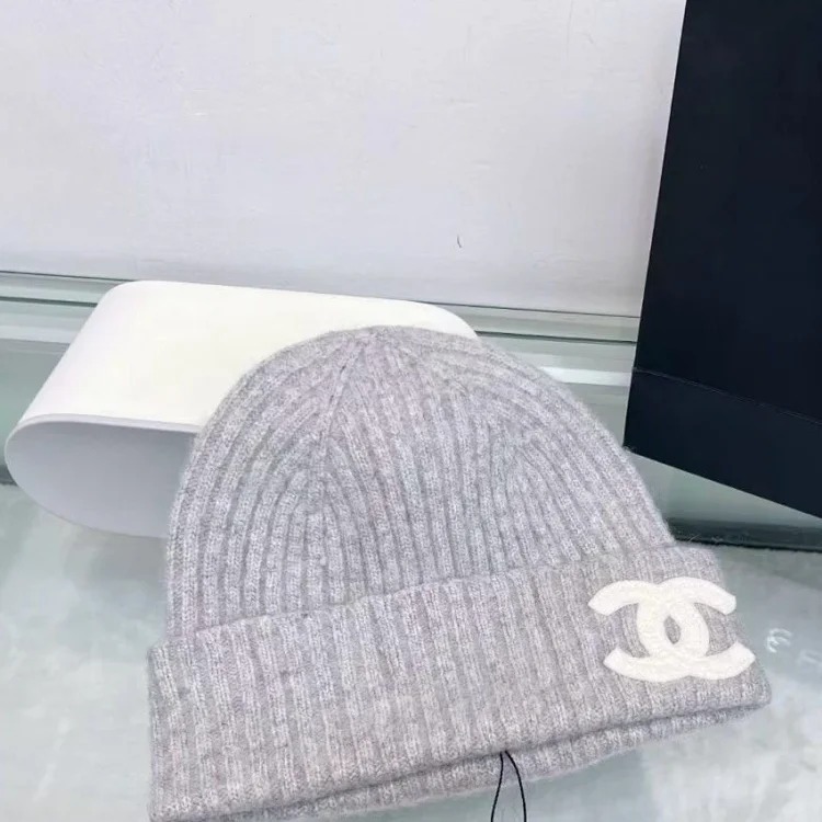 Chanel knitted woolen hat for men and women, light luxury cold hat, Xiaoxiangjia double C hat, CHANEL hat