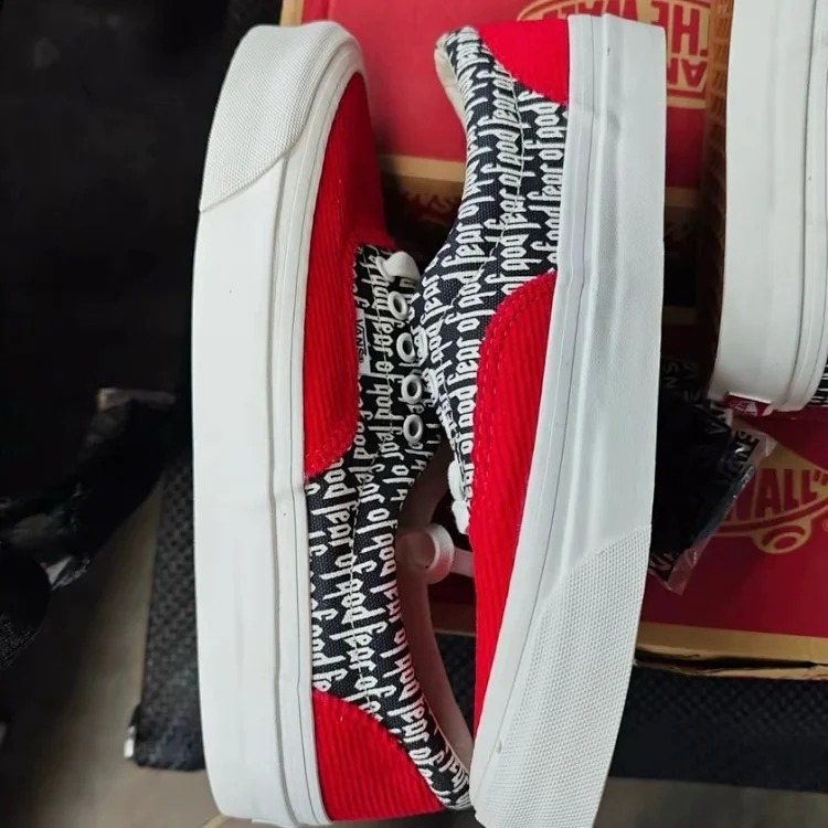 Vans sneakers slip-on low-top shoes Fear of God x Vans Era 95 dx white black fog casual lightweight low-top canvas shoes men and women same style black and white