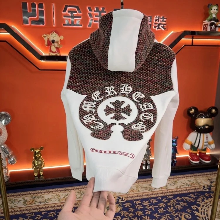 Crow Heart Hooded Sweatshirt Autumn and Winter Cross Long Sleeve Velvet Embroidered Jacket