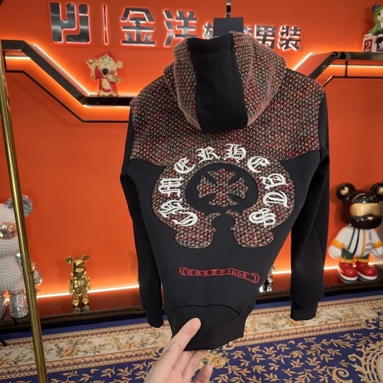 Crow Heart Hooded Sweatshirt Autumn and Winter Cross Long Sleeve Velvet Embroidered Jacket