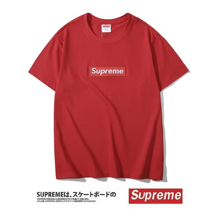 2026ss spring and summer trendy brand new product European and American Superme classic embroidered BOX short-sleeved T-shirt pure cotton men and women couple wear class uniform tops trendy image 6