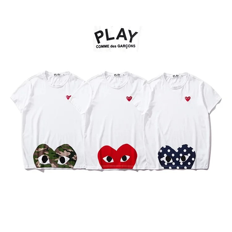 2026ss spring and summer new trendy brand CDG PLAY Kawakubo Rei polka dot lower half heart men's and women's couple pure cotton round neck short-sleeved T-shirt