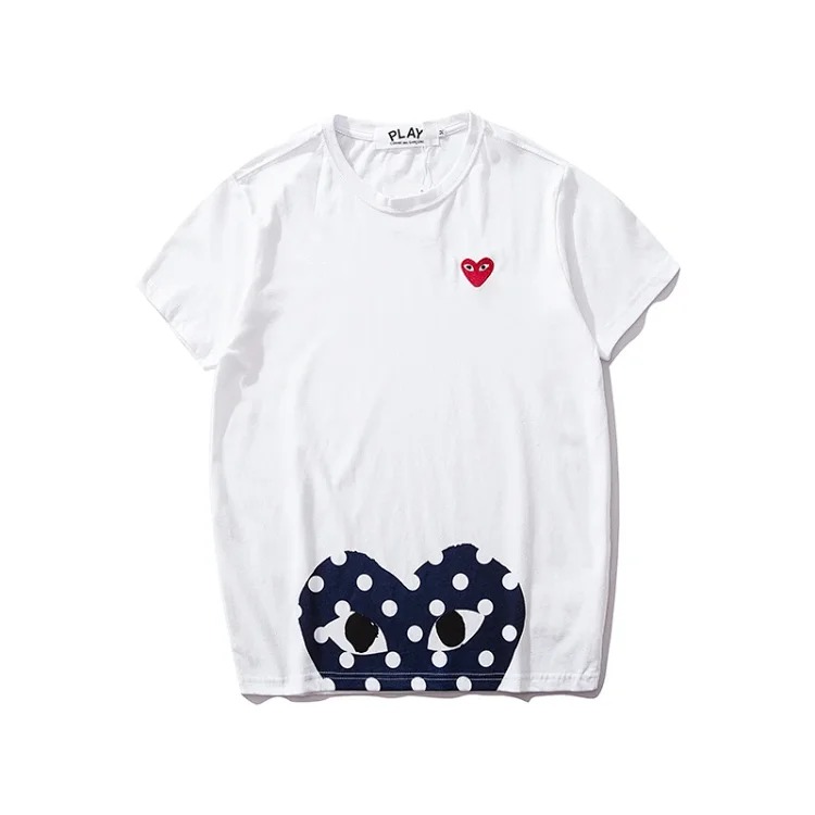 2026ss spring and trendy brand CDG PLAY Kawakubo Rei polka dot lower half heart men's and women's couple pure cotton round neck short-sleeved T-shirt image 3