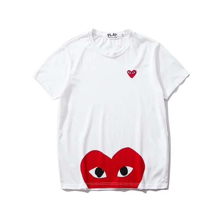 2026ss spring and trendy brand CDG PLAY Kawakubo Rei polka dot lower half heart men's and women's couple pure cotton round neck short-sleeved T-shirt image 4
