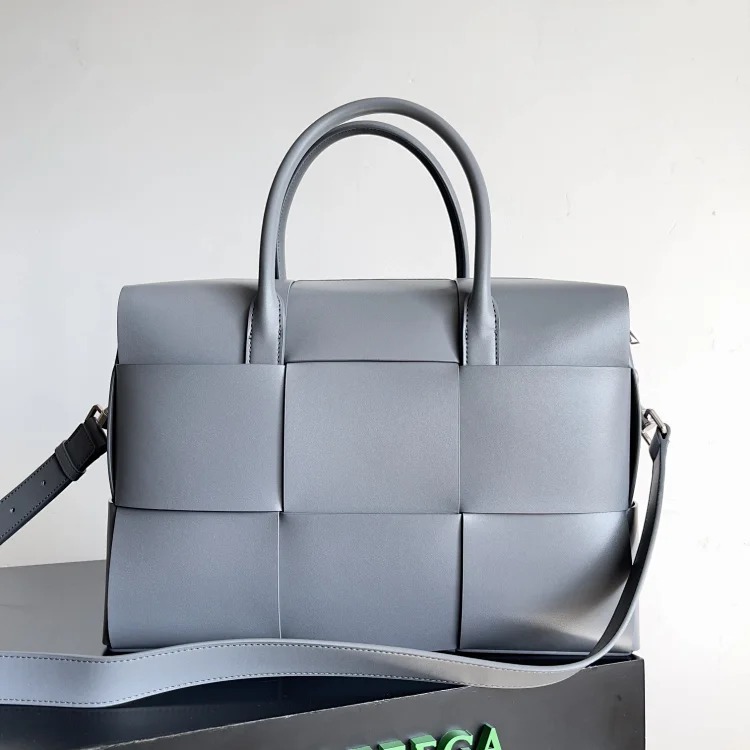 Bottega Veneta large plaid woven men's briefcase