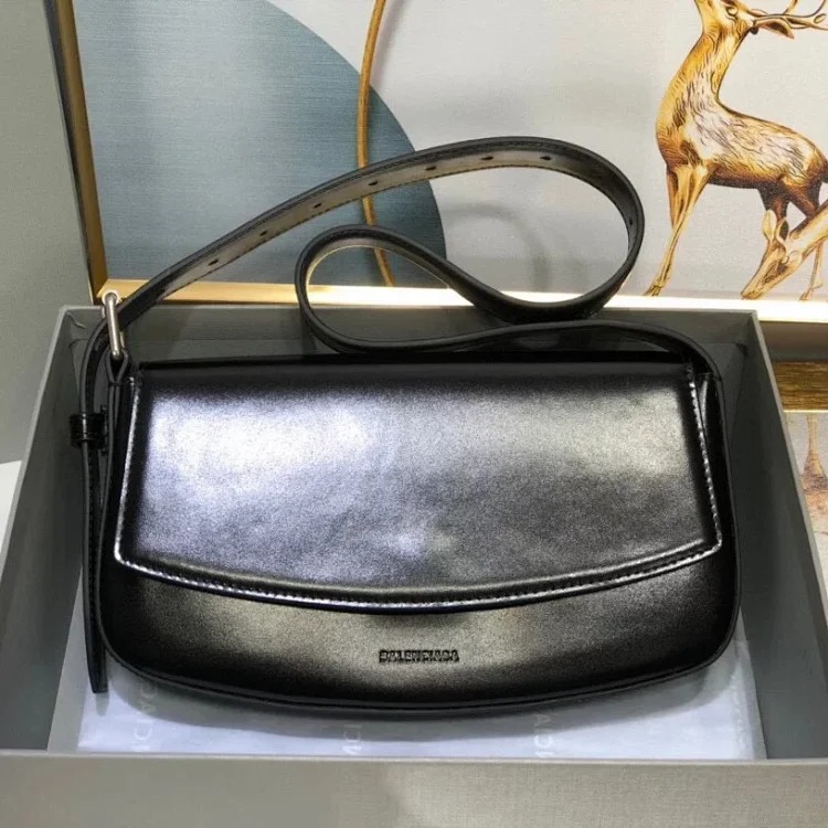 Balenciaga crocodile pattern first layer calfskin shoulder handbag women's bag