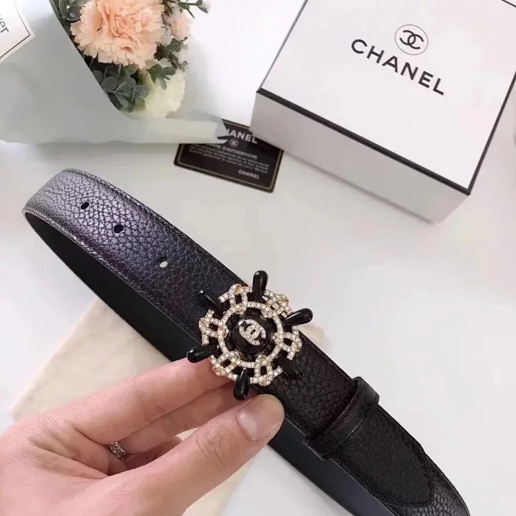 Original counter version comes with packaging leather diamond buckle belt, full leather belt, women's casual versatile trendy trousers belt, men's and women's business casual belt belt, me