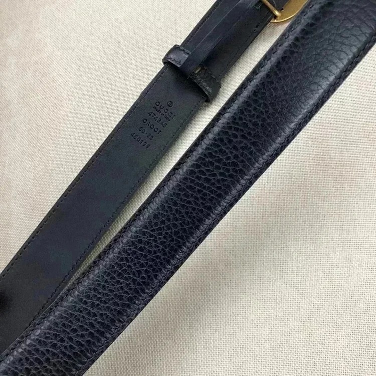 Gucci counter version cowhide double buckle belt belt