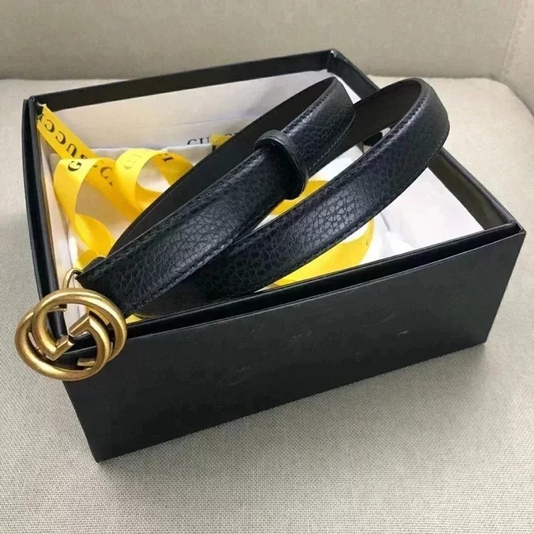 Gucci counter version cowhide double buckle belt belt