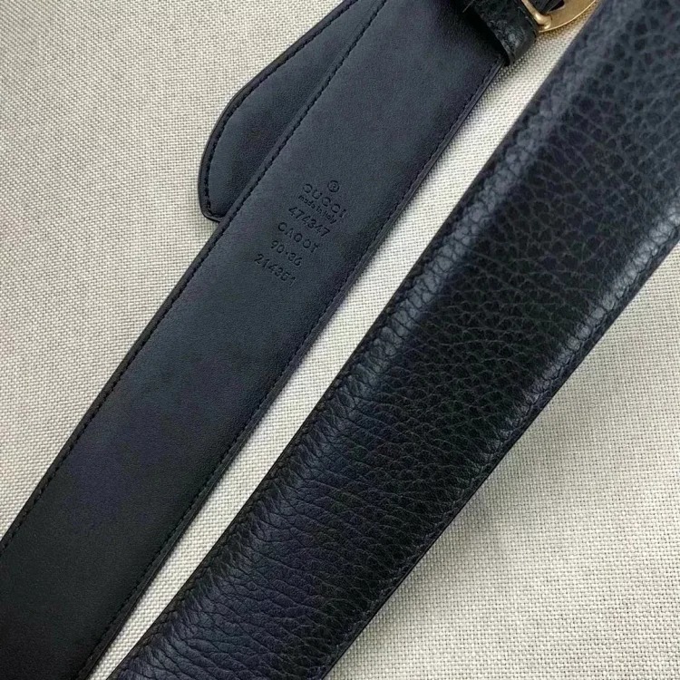 Gucci counter version cowhide double buckle belt belt