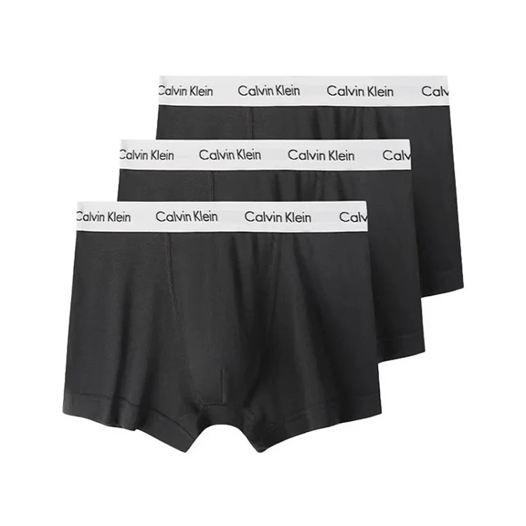 CK Men's Underwear Modal Antibacterial Breathable Seamless Mid-Rise Boxer Briefs Gift Box Three Pack
