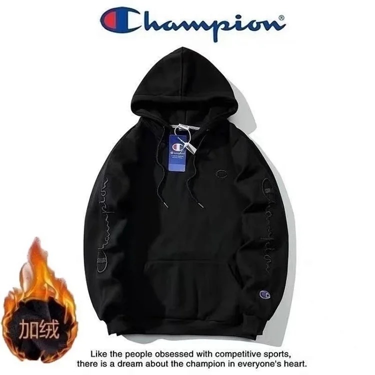 High version of independent champion sweatshirt with unicorn arm embroidery logo for men and women, casual long-sleeved pullover, sports top, jacket, trendy brand hoodie