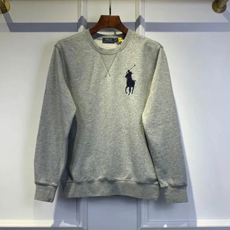 High-quality Paul POLO Ralph Lauren long-sleeved men's and women's velvet thermal sweatshirt pullover base layer