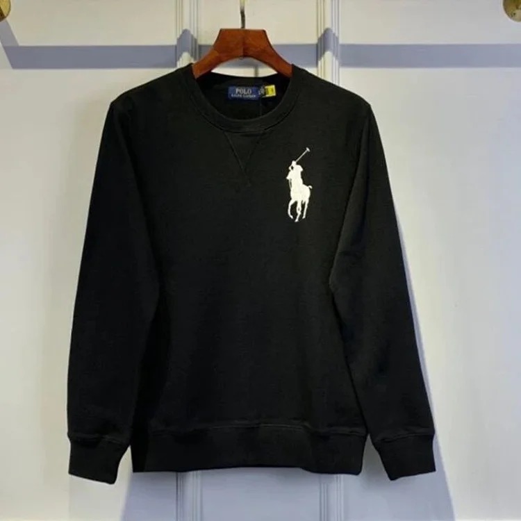 High-quality Paul POLO Ralph Lauren long-sleeved men's and women's velvet thermal sweatshirt pullover base layer