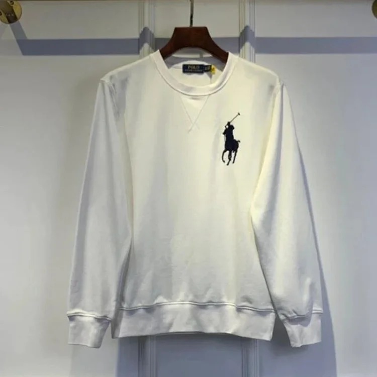 High-quality Paul POLO Ralph Lauren long-sleeved men's and women's velvet thermal sweatshirt pullover base layer