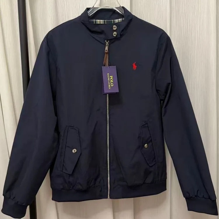 Ralph Lauren Jacket Ralph Classic Pony RL Embroidered Stand Collar American Men's Jacket Quality Men's and Women's Spring and Autumn Casual Retro Jacket