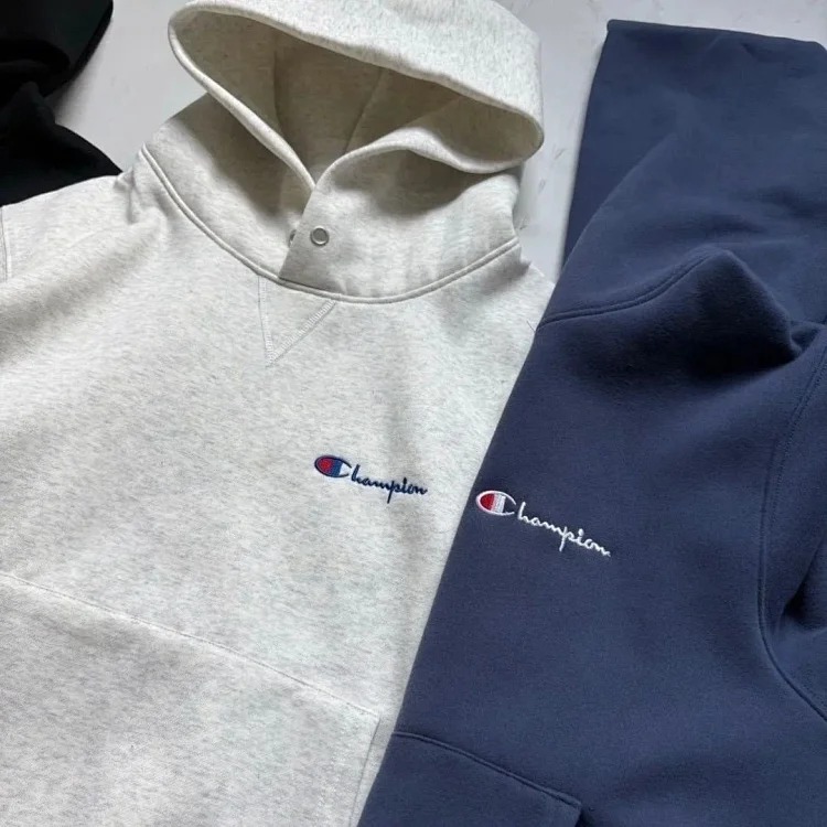 Champion 90s basic velvet sweatshirt jacket with long sleeves, perfect short and wide boxy version, ultimate waist reduction