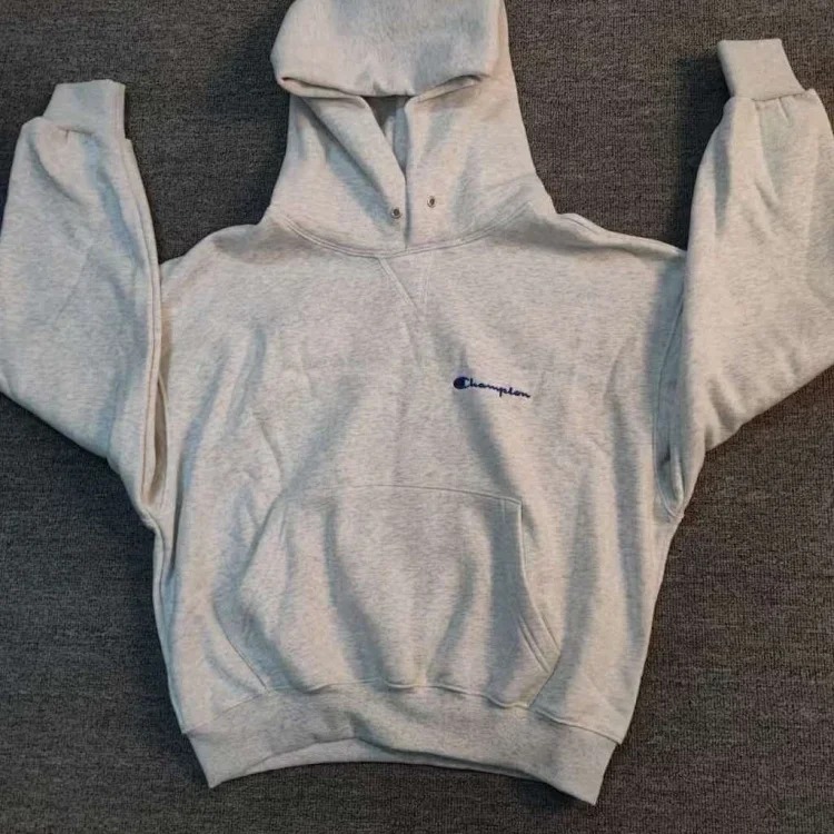 Champion 90s basic velvet sweatshirt jacket with long sleeves, perfect short and wide boxy version, ultimate waist reduction