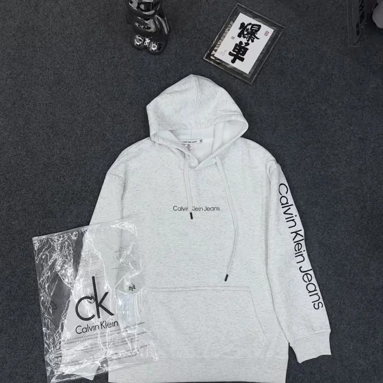 CK velvet thermal sweatshirt for men and women, knitted long-sleeved tops, couple style hooded pullover jacket