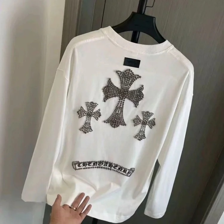 Crow Heart Light Luxury Long Sleeve T-shirt Unisex CH Round Neck Bottoming Long Sleeve Sweatshirt for Men and Women
