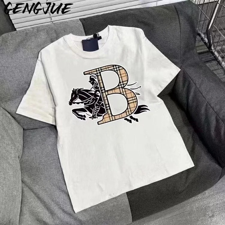 Burberry light luxury short-sleeved T-shirt men's war horse knitted short-sleeved top half-sleeved