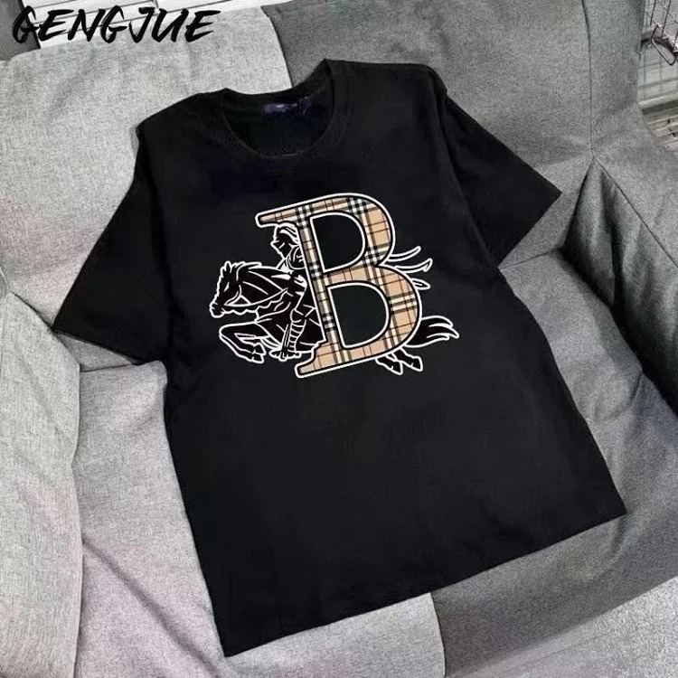 Burberry light luxury short-sleeved T-shirt men's war horse knitted short-sleeved top half-sleeved