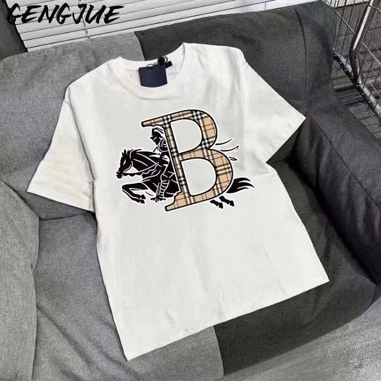 Burberry light luxury short-sleeved T-shirt men's war horse knitted short-sleeved top half-sleeved