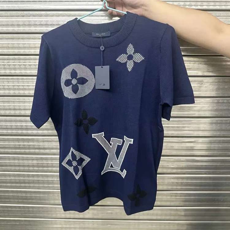 Light luxury donkey's short-sleeved T-shirt for men and women, half-sleeved knitted top