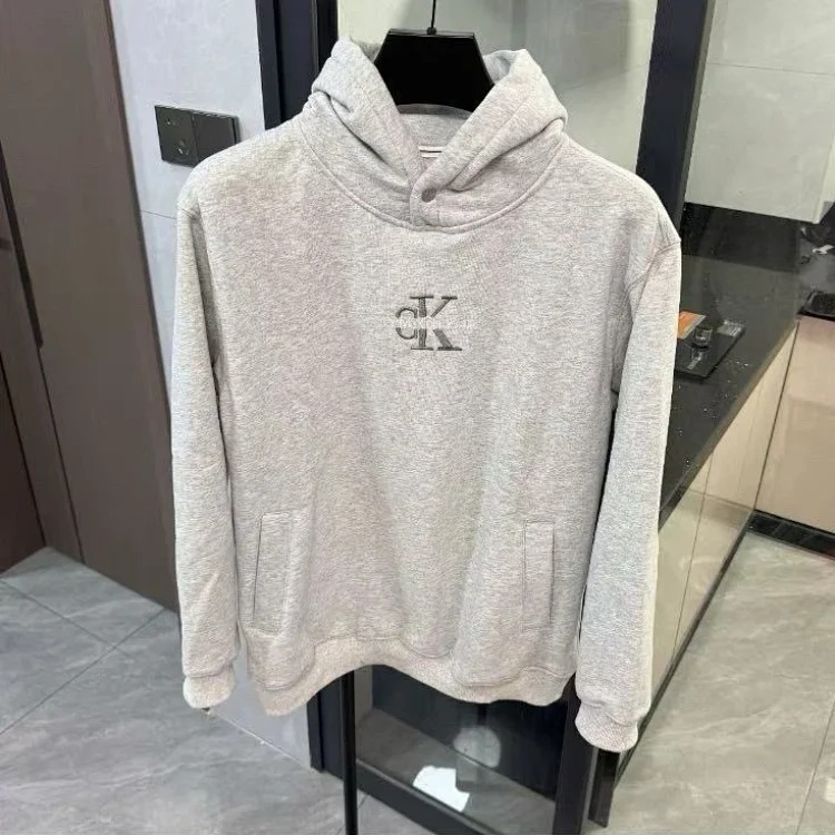 CK hooded sweatshirt jacket autumn and winter new style loose casual versatile long-sleeved top for men and women
