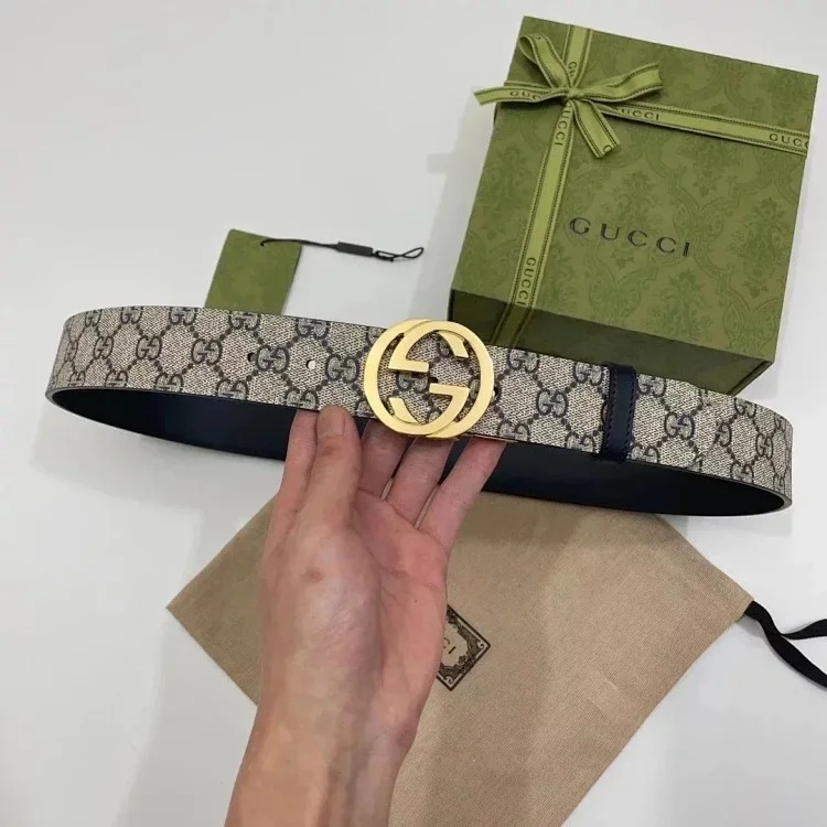 Louis Vuitton Gucci men's and women's belt PVC presbyopic calfskin retro